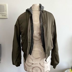 Olive Green 2-in-1 Bomber Jacket